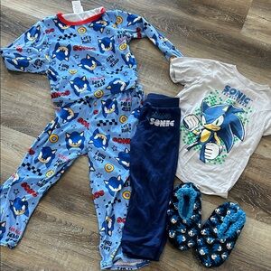 SONIC Blue Kids two Piece Pajama Set size 6